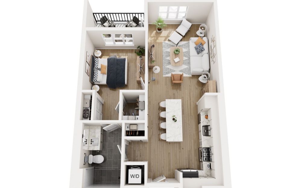 A1 - 1 bedroom floorplan layout with 1 bathroom and 777 - 780 square feet