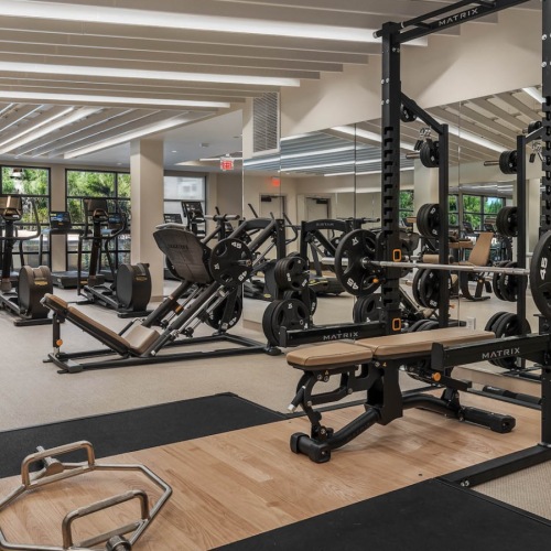 Open and well-lit fitness center at The Monde Scottsdale